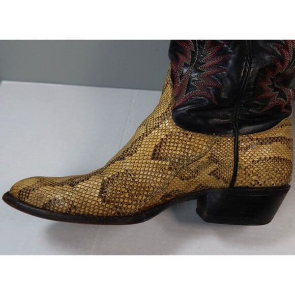 VTG Tony Lama Exotic Python Snakeskin Men\'s Western Cowboy Boots 9225 Size 8EE main image 6